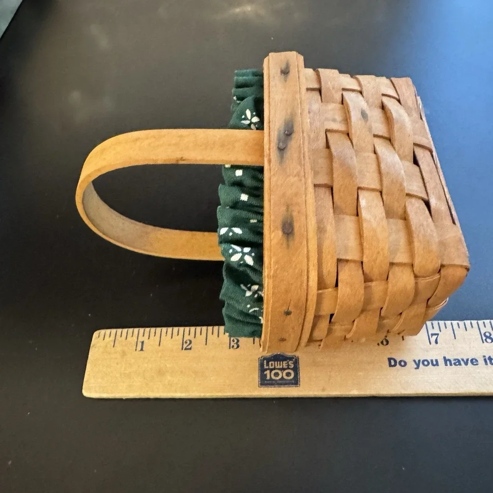 Longaberger Horizon‎ of Hope Basket Set 1st Heritage Green Liner 7x5.5x3.5 Mini